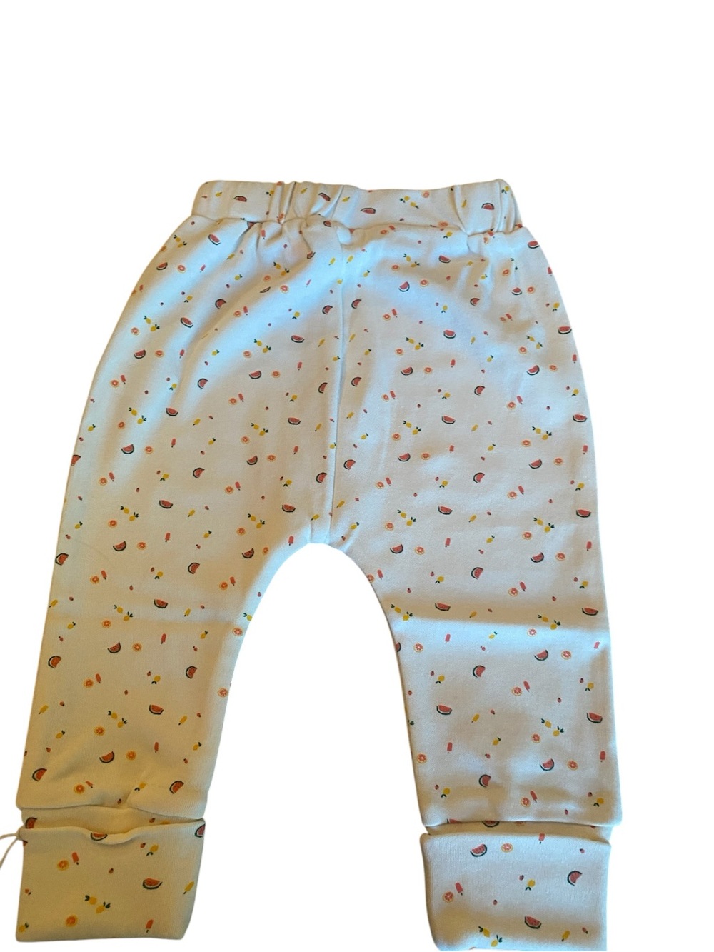 Finn + Emma Girls' Cream Leggings with Tiny Tutti Fruity Print